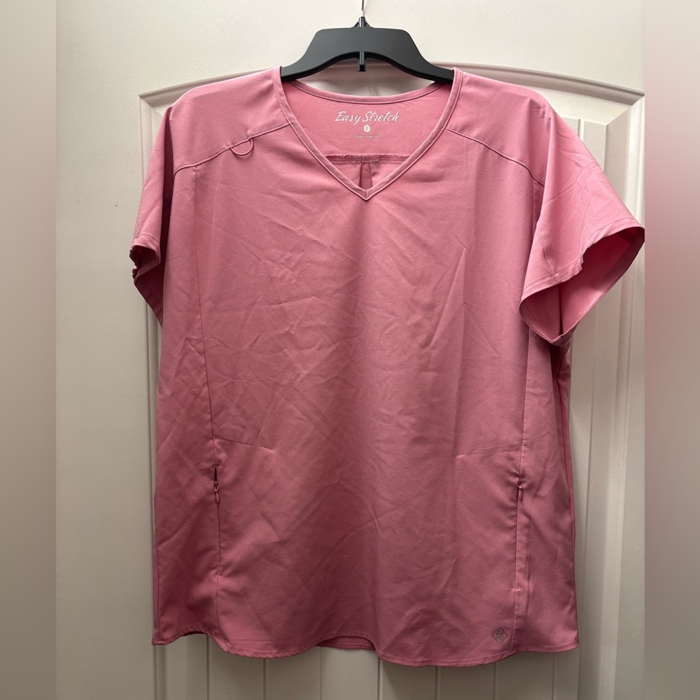 Uniform Advantage Women's Pink V-Neck Medical Scrub Top